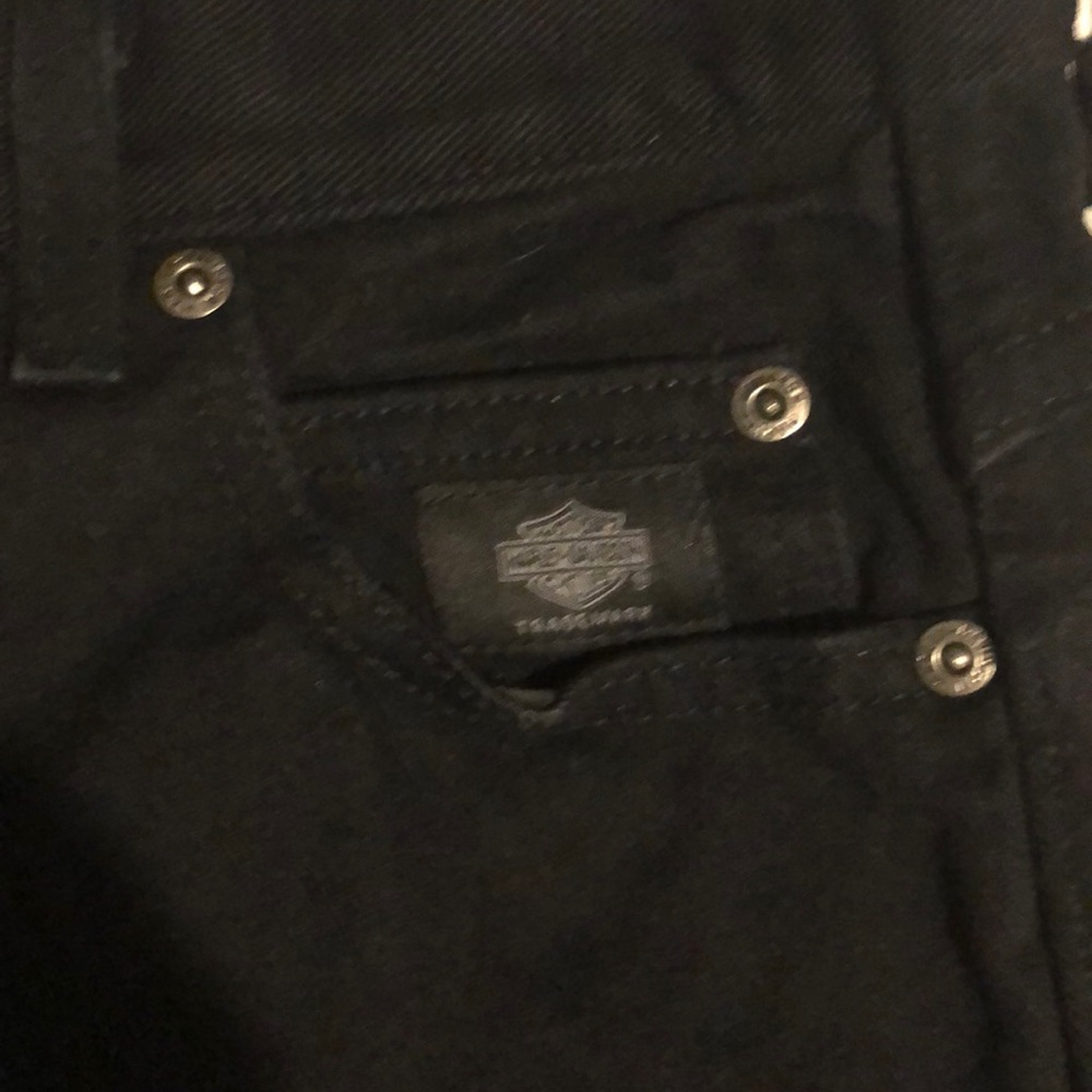 Harley Davidson,  boot leg, 5 pocket black jeans